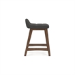 Jeyn Counter Stool with Footrest Set of 2- Brown Wood- Charcoal Gray