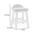 Jeyn Counter Stool with Footrest Set of 2- Brown Wood- Charcoal Gray