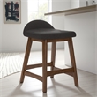 Jeyn Counter Stool with Footrest Set of 2- Brown Wood- Charcoal Gray
