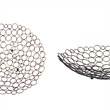 Decorative Metal Tray Set of 2 with Mesh Design and Ball Support-Gold and Black
