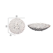 Decorative Metal Tray Set of 2 with Mesh Design and Ball Support-Gold and Black