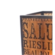 Cuboidal Metal and Glass Candleholder with Typography- Black and Clear