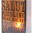 Cuboidal Metal and Glass Candleholder with Typography- Black and Clear