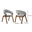 Talulah Gray Fabric and Walnut Veneer Dining Side Chairs - Set of 2