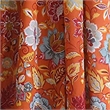 Paris 4 Piece Floral Print Fabric Curtain Panel with Ties- Orange