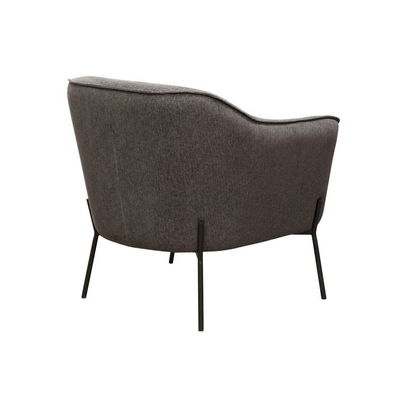 Polyester Upholstered Accent Chair with Splayed Metal Legs - Gray