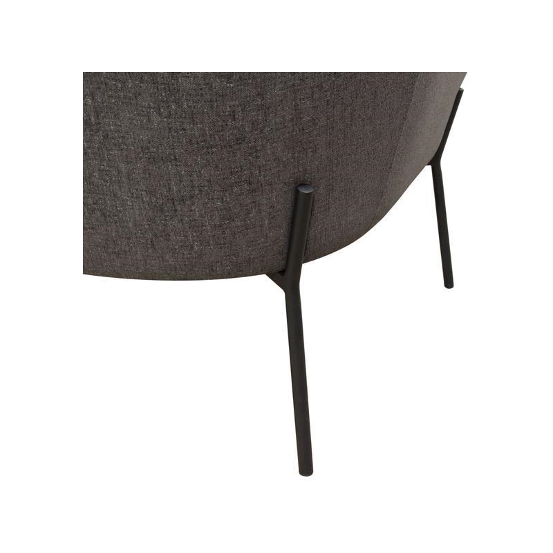 Polyester Upholstered Accent Chair with Splayed Metal Legs - Gray