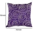 Designer Faux Silk Cotton Pillow with Pearl Beads- Purple and Silver-