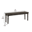 Transitional Style Rectangular Wooden Bench with Turned Legs- Bench