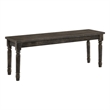Transitional Style Rectangular Wooden Bench with Turned Legs- Bench