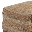 Cube Shape Jute Pouf with Braided Design- Black and Brown