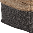 Cube Shape Jute Pouf with Braided Design- Black and Brown