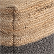 Cube Shape Jute Pouf with Braided Design- Black and Brown