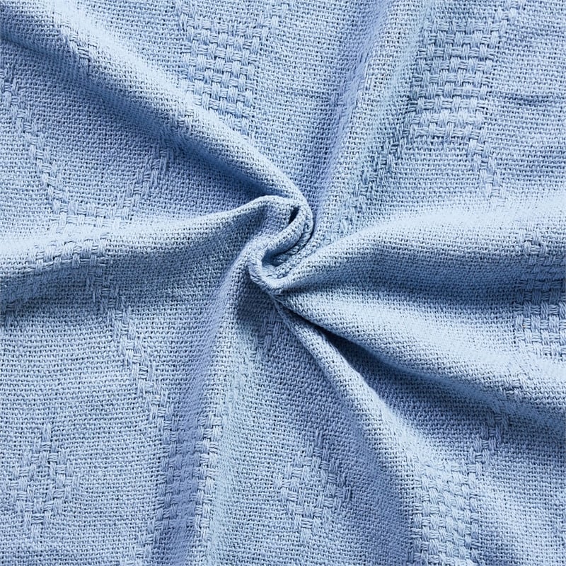Lyon Fabric Throw with Textured Waffle Weave Design - Set of 2- Blue