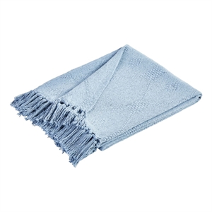 Lyon Fabric Throw with Textured Waffle Weave Design - Set of 2- Blue