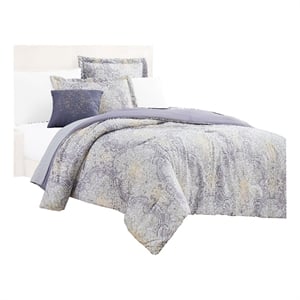 Chania 8 Piece King Bed Set with Paisley Print The Urban Port- Purple and White