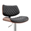 Metal and Faux Leather Adjustable Bar Stool- Black and Silver
