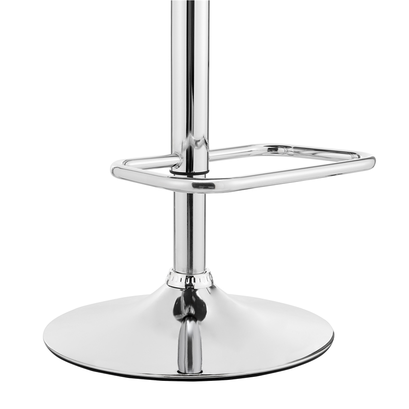 Metal and Faux Leather Adjustable Bar Stool- Black and Silver