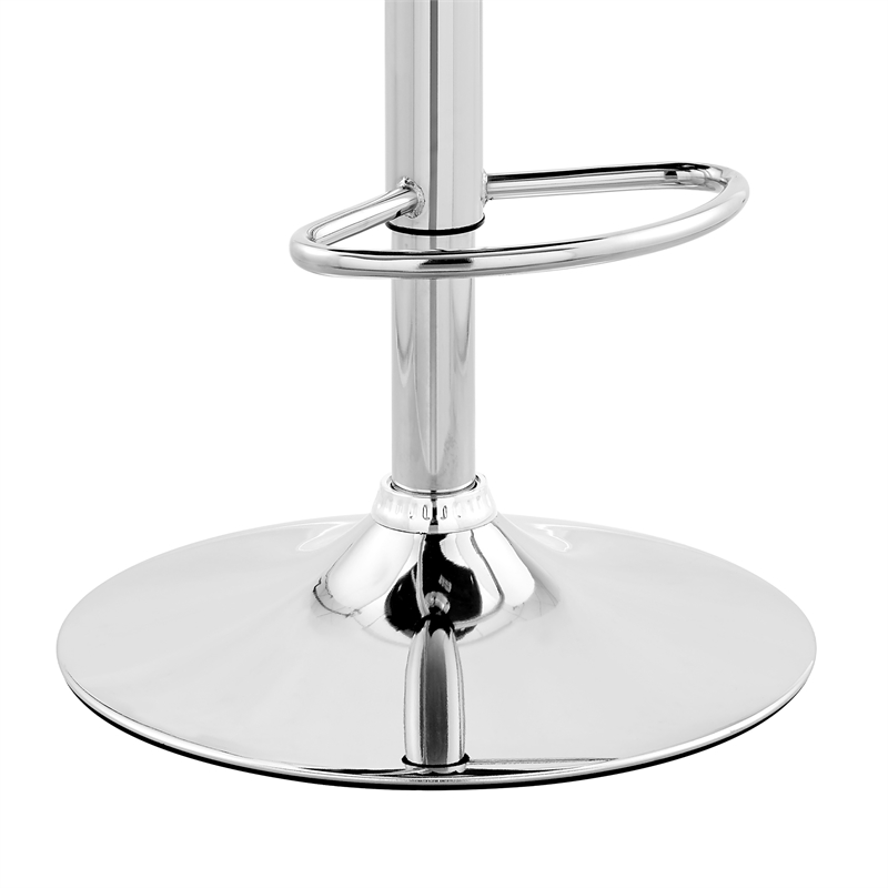 Faux Leather Adjustable Swivel Bar Stool- Walnut and Cream