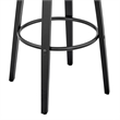 26 Inch Leatherette Barstool with Curved Back- Gray and Black