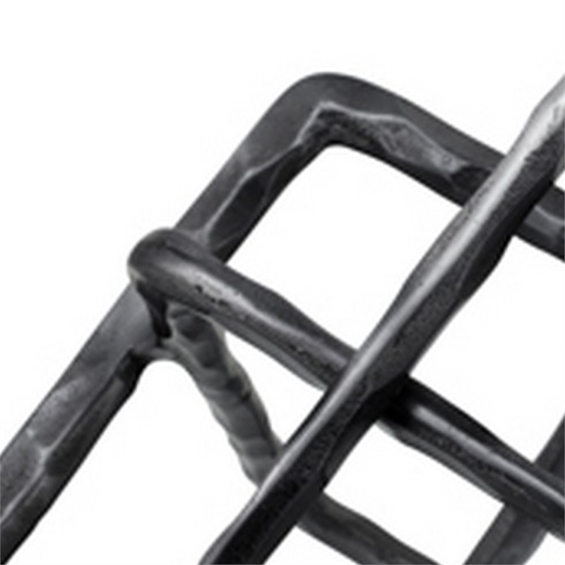 10 Inch Metal Accent Decor with Square Interlinks- Gray