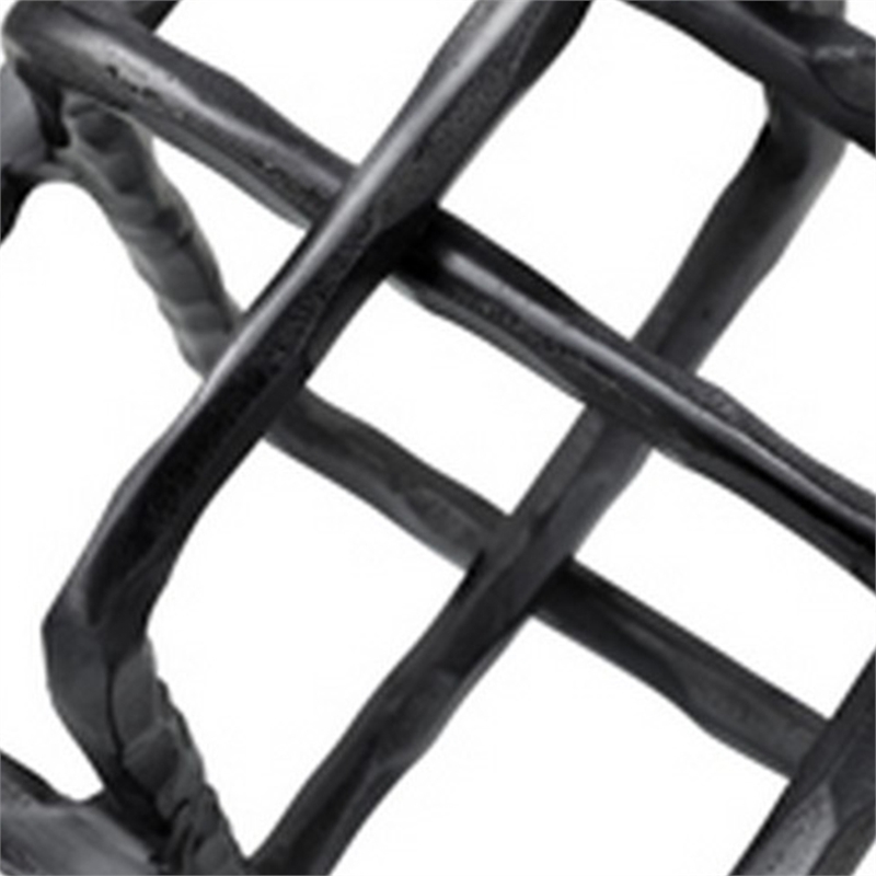 10 Inch Metal Accent Decor with Square Interlinks- Gray