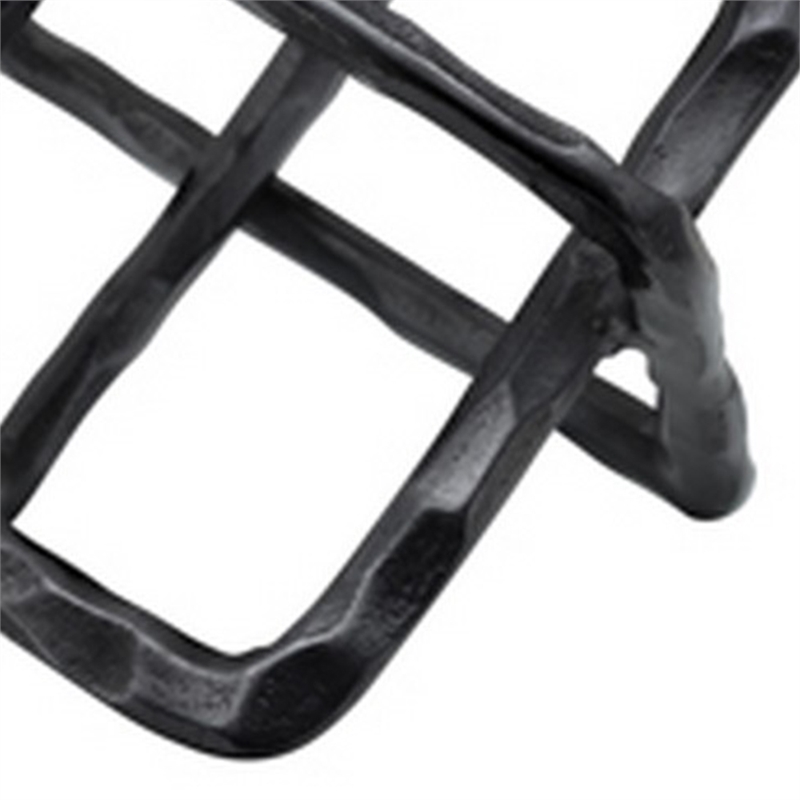 10 Inch Metal Accent Decor with Square Interlinks- Gray