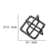 10 Inch Metal Accent Decor with Square Interlinks- Gray