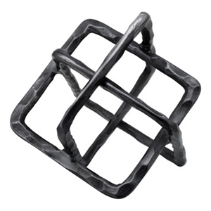 10 Inch Metal Accent Decor with Square Interlinks- Gray