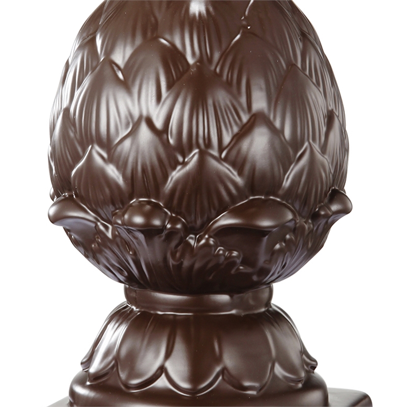 Ceramic Artichoke Bookends on Square Base- Pair of 2- Brown