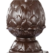 Ceramic Artichoke Bookends on Square Base- Pair of 2- Brown