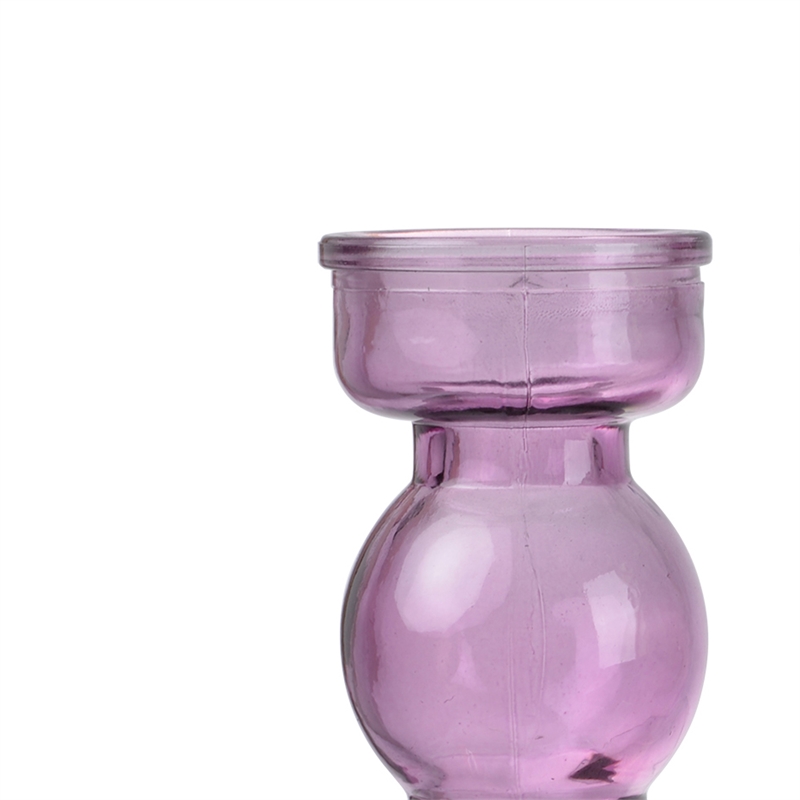 Glass Pillar Tealight Candle Holders- Set of 4- Multicolor