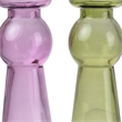 Glass Pillar Tealight Candle Holders- Set of 4- Multicolor