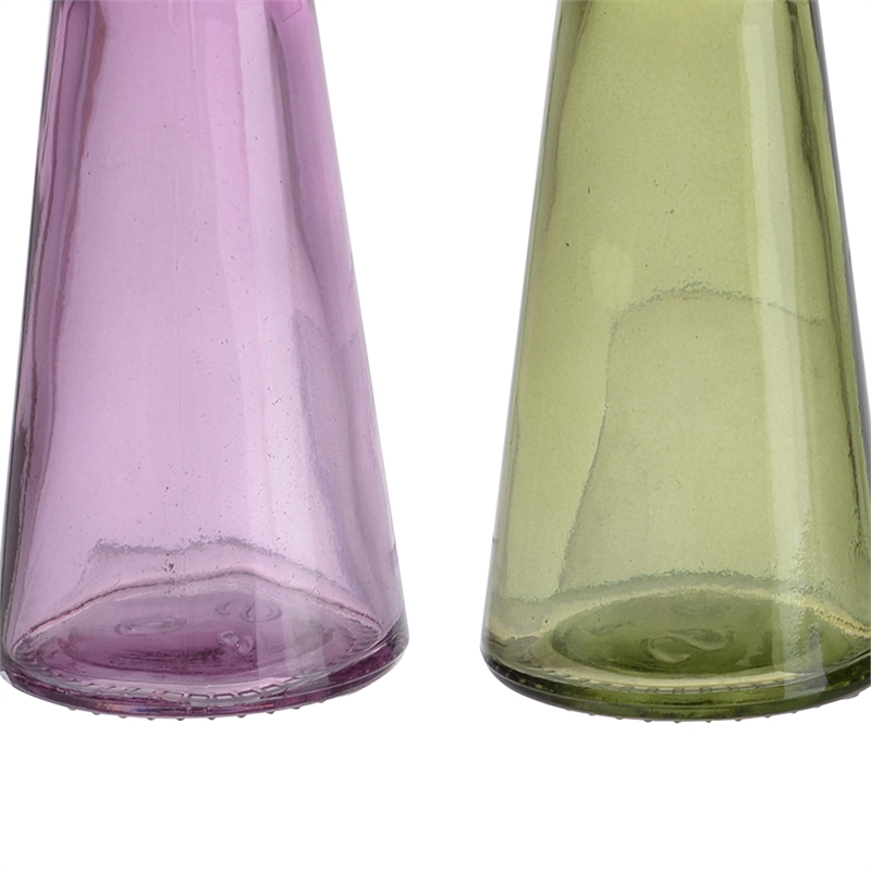 Glass Pillar Tealight Candle Holders- Set of 4- Multicolor