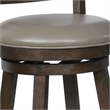 Curved Back Swivel Bar Stool with Leatherette Seat-Set of 2- Gray and Brown