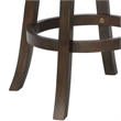 Curved Back Swivel Bar Stool with Leatherette Seat-Set of 2- Gray and Brown