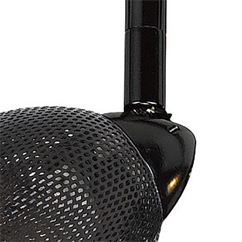 Round Metal Mesh Shade Track Light Head and Frame- Black