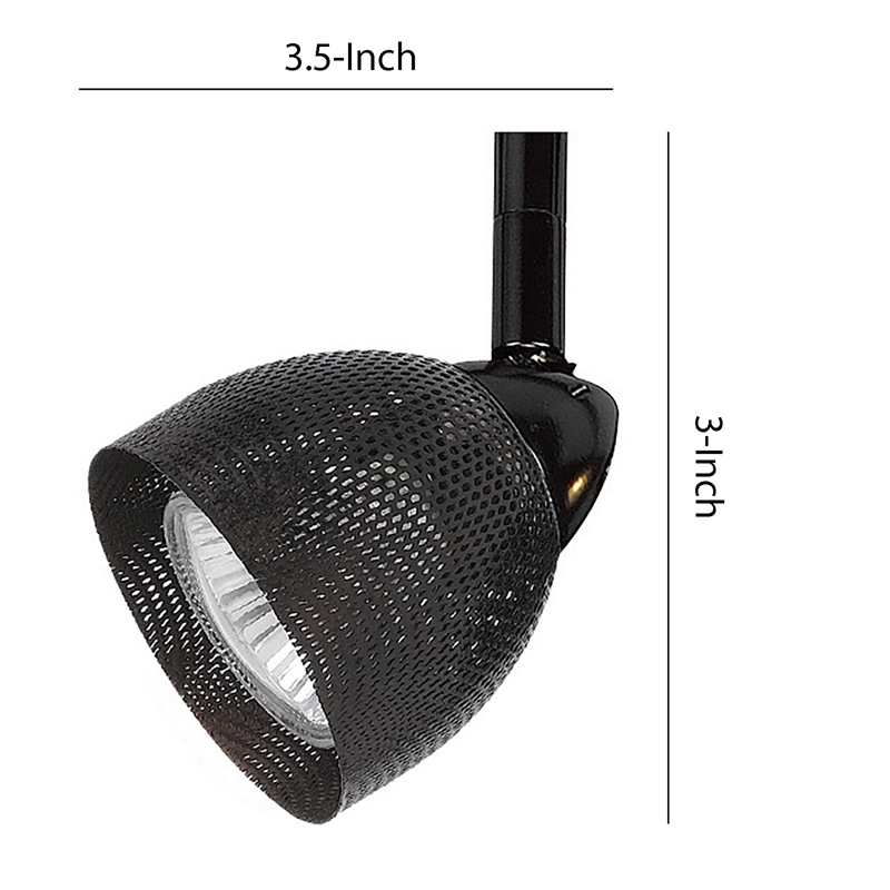 Round Metal Mesh Shade Track Light Head and Frame- Black