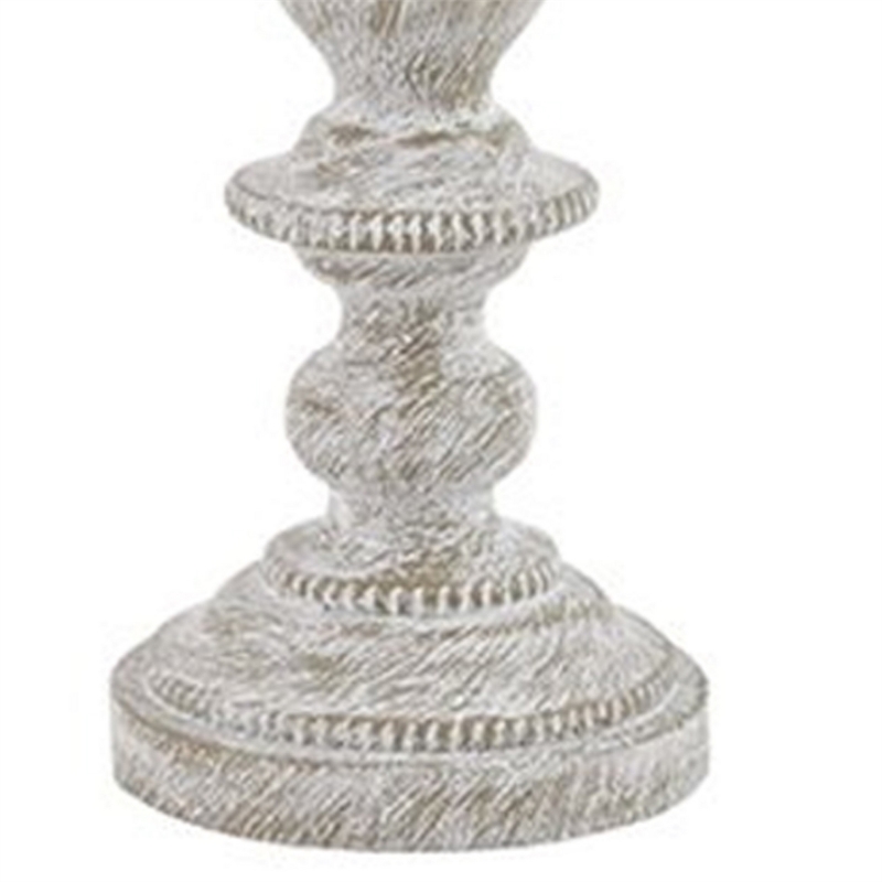 Drum Shade Table Lamp with Pedestal Base- Set of 2- Beige and Off White