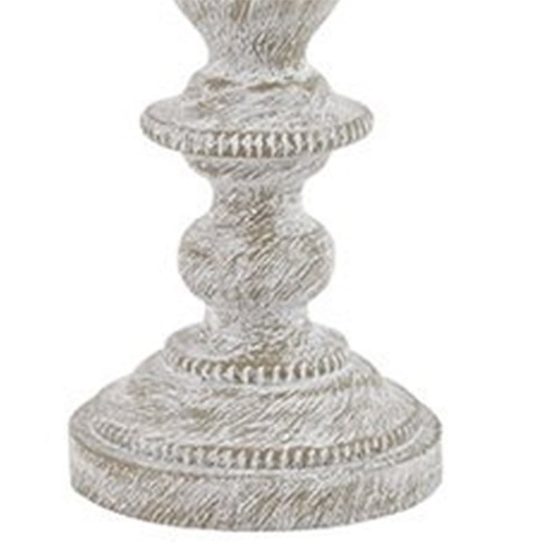 Drum Shade Table Lamp with Pedestal Base- Set of 2- Beige and Off White