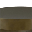 Contemporary Round Metal Coffee Table with Drum Base- Bronze