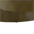 Contemporary Round Metal Coffee Table with Drum Base- Bronze