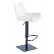 Swivel Faux Leather Bar Stool with Countered Seat- White and Black