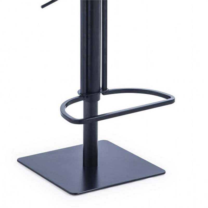Swivel Faux Leather Bar Stool with Countered Seat- White and Black
