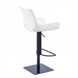 Swivel Faux Leather Bar Stool with Countered Seat- White and Black