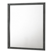 Wall Mirror with Rectangle Frame and Natural Wood Grain Details- Gray