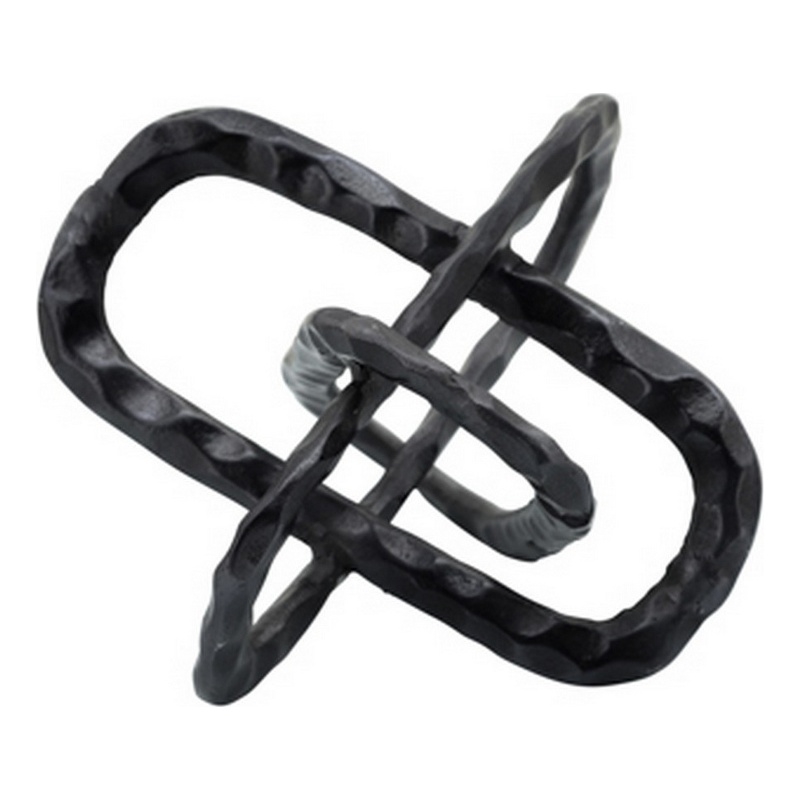 Metal Accent Decor with Oval Shaped Interlinks- Gray