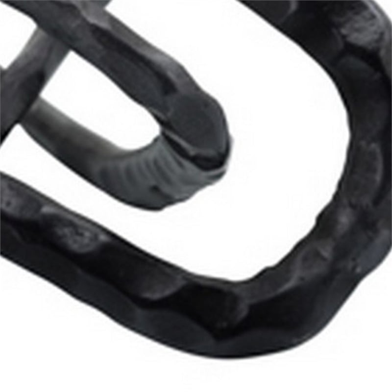 Metal Accent Decor with Oval Shaped Interlinks- Gray