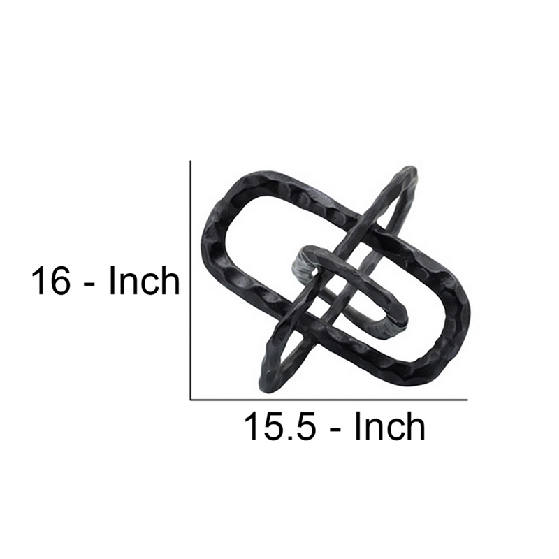 Metal Accent Decor with Oval Shaped Interlinks- Gray