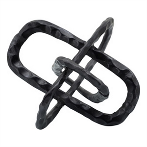 Metal Accent Decor with Oval Shaped Interlinks- Gray